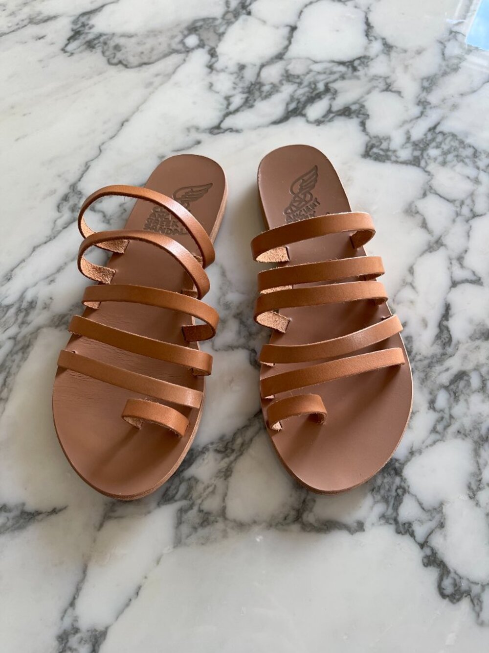 Ancient Greek Niki Flat Sandals, Size 38